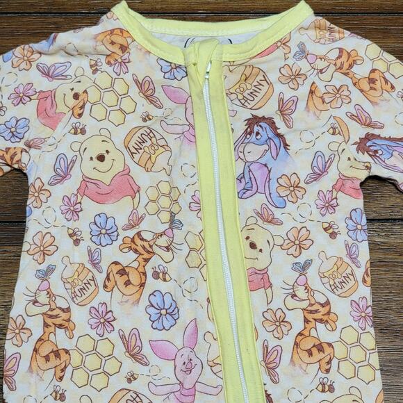 Oak & Olllie Bamboo Infant Winnie The Pooh Full Zip Romper - Size 3-6M - Picture 2 of 4